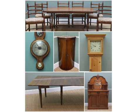 ASSORTED FURNITURE, including Victorian walnut chiffonier, Younger 'Toledo' stained elm dining table and chairs, Stained beec