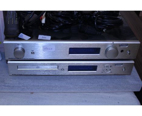 A Creek Evolution 2 integrated amplifier and a Evolution 2 compact disk player with accessories 