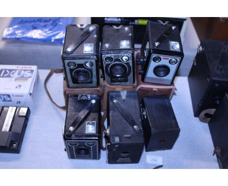 A selection of vintage box cameras 