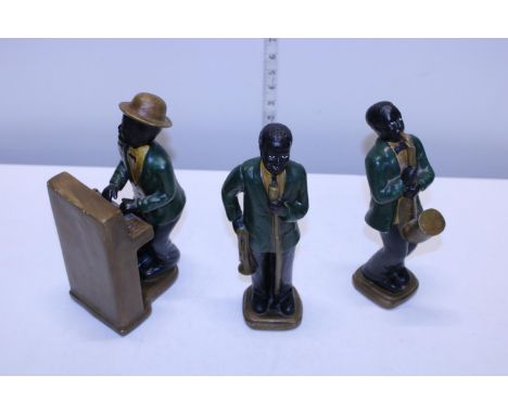 Three vintage ceramic musical themed figures 