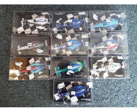 Minichamps - A collection of 10 F1 diecast model racing cars in 1:43 scale by Minichamps. Lot includes Williams Renault FW16 