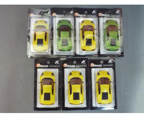 Kyosho - Seven Dslot 43 slot car Dslot body sets, all Lamborghini Murciélago and 1:43 scale # LP640. Items appear M and are c