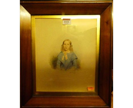 Mary Kipling - half length portrait of a girl, watercolour, signed and dated 1847 in pencil, the full sheet 28x23cmFrame with