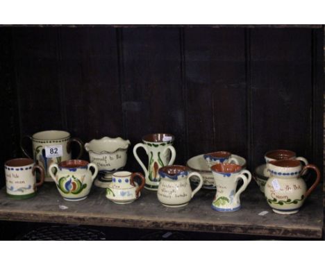 13 vintage items of Torquay Ware