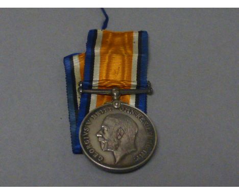 George V World War 1 1914 - 1918 Medal awarded to R-310781 Pte E Crang with Ribbon