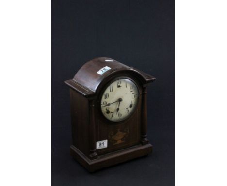 Inlaid wooden bracket clock Ingraham Standard 8 day movement circa 1910