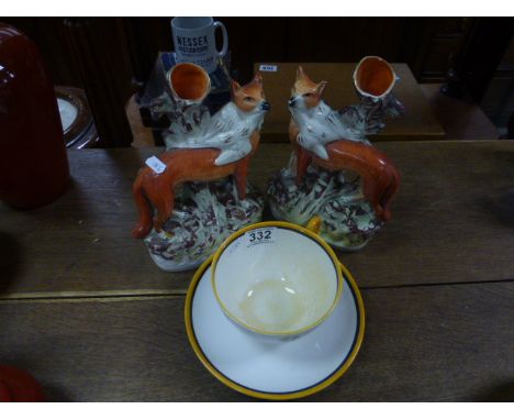 Royal Worcester Fox Hound Hunting Design Breakfast Cup and Saucer designed by H R Millais and specially made for Asprey's tog