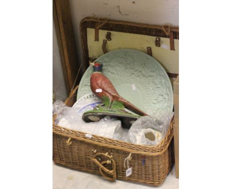 Basket of vintage ceramics