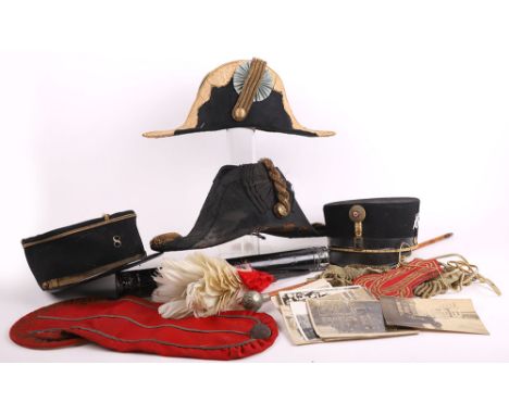 Victorian Royal Navy Officers Cocked Hat, of black beaver skin body with bullion twist wire and black rosette with gilt Victo