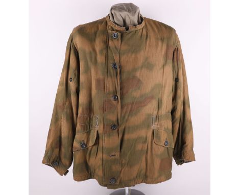 WW2 German Army Tan Water Pattern Anorak, good example of the tan water camouflaged pattern army issue anorak with the typica