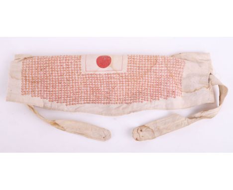 WW2 Japanese Seninbari (1000 Stitch Belt) Captured on Japanese Island of Okinawa 1945, fine example of a 1000 stitch belt wit