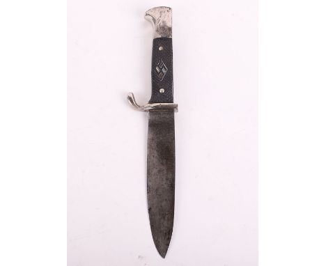 Third Reich NPEA Students Youth Knife, interesting example of a Hitler Youth style knife with NPEA swastika emblem inserted i