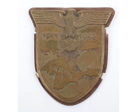 WW2 German Army / Waffen-SS Krim Campaign Shield, good example of the award retaining much of its original finish. Complete w