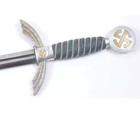 WW2 German Luftwaffe Officers Sword by SMF Solingen, good example of a Luftwaffe officers dress sword with the later aluminiu