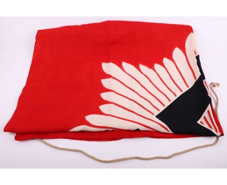 Scarce WW2 German Reichsluftschutbund (R.L.B) 2nd Pattern Flag, fine example of a large red cotton flag with large printed st