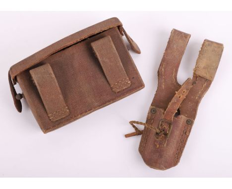 WW2 Japanese Rubber Ammunition Pouch and Bayonet Frog, good examples of the late war rubberized ammunition pouch and the bayo
