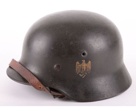WW2 German Army M-40 Steel Combat Helmet, good example of a standard M-40 steel combat helmet which retains much of its origi