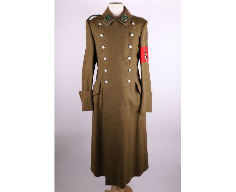 Third Reich S.A. (Sturmabteilung) Sturmhauptfuhrer Overcoat, fine example of the long brown wool overcoat with the different 