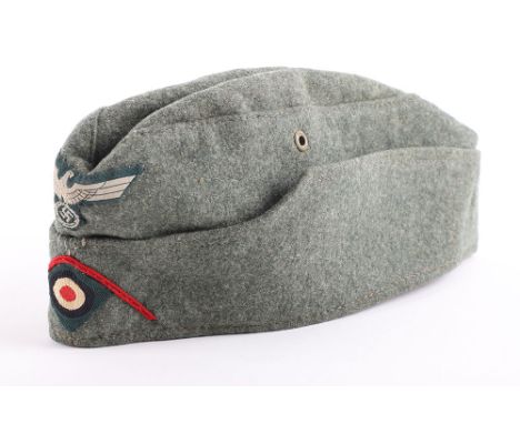 WW2 German Army (Heer) Artillery Overseas / Side Cap, good example of a standard WW2 German army enlisted mans overseas / sid
