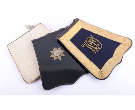 Selection of Sabretache Parts, including the centre for a West Somerset Yeomanry undress sabretache mounted onto a refurbishe