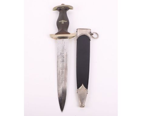 Third Reich SS (Schutzstaffel) Enlisted Mans Dress Dagger, good example with the original ebony grip having eagle and enamel 