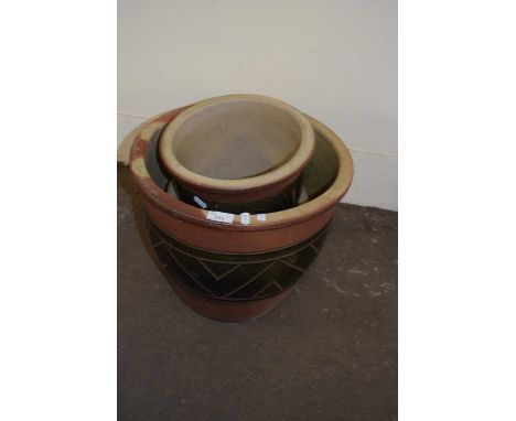 THREE MODERN CERAMIC PLANT POTS