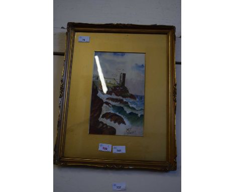 British, 20th century, seascape, watercolour signed 'MCF', dated (1920),11x7ins, framed, mounted and glazed.