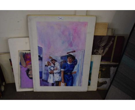 LARGE COLLECTION VARIOUS MID-CENTURY PORTRAIT STUDIES TO INCLUDE NURSES, FILM SCENES, AND OTHERS