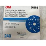 4 Boxes 3M Blue Abrasive Disc Multi-Hole 240 Grade