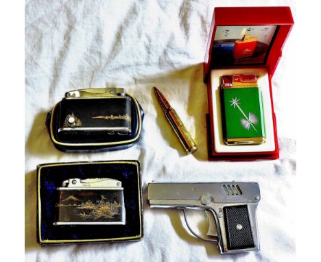 Lighters  1. A 'Royal' musical gas lighter (boxed).  Full working order.  2. Two 'Prince' musical petrol lighters (One boxed)