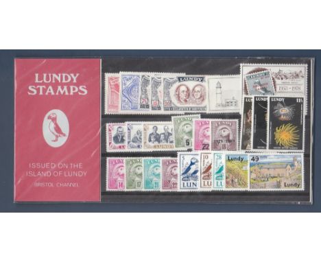 Great Britain - Lundy Island  Collection of Stamps including Coronation overprint in Presentation Pack.  Very nice item.