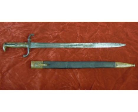 Rare Prussian 1871 Pattern NCO Dress Bayonet, Made by Erfurt, Gebrüder Weyersberg, Solingen dated 1878. Matching scabbard wit