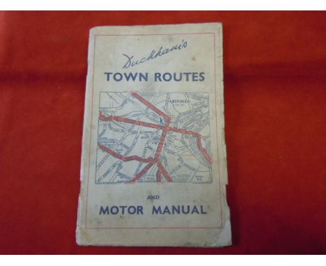 Duckham's Town Routes and motor manual, a vintage guide also containing an atlas.