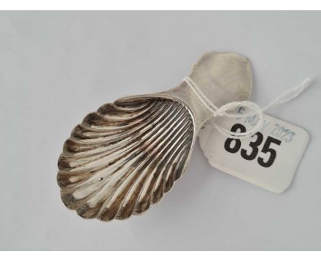 A shell shaped caddy spoon, Sheffield by FH