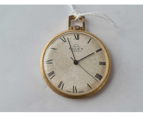 A metal cased pocket watch by BULER with seconds sweep