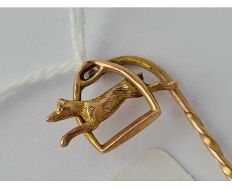 A Victorian Chester fox stick pin 9ct