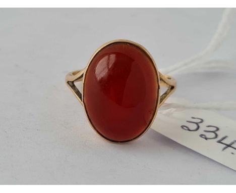 A carnelian ring 9ct size M    3.1 gms