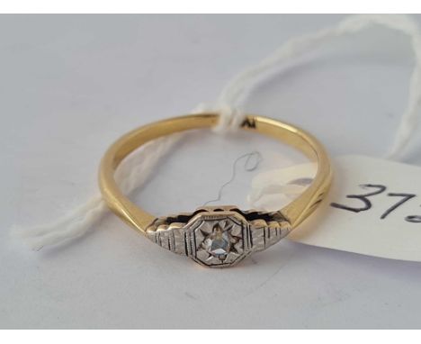 A gold and platinum deco ring with rose diamonds size Q   