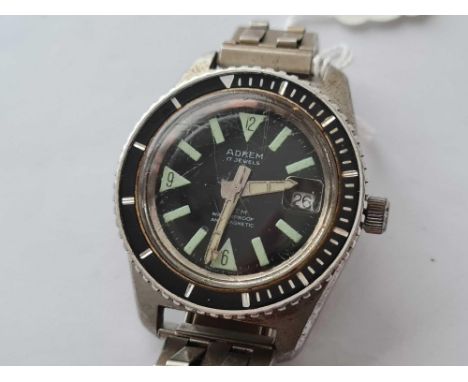 A gents ADREM five ATM wrist watch with black face and seconds sweep