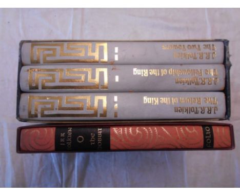 TOLKIEN, J.R.R.   Lord of the Rings  3 vols. 1977, Folio Society in s/case, plus  The Hobbit  1997, Folio Society in s/case (