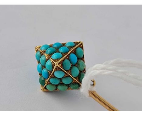 A turquoise stick pin 9ct    2.4 gms