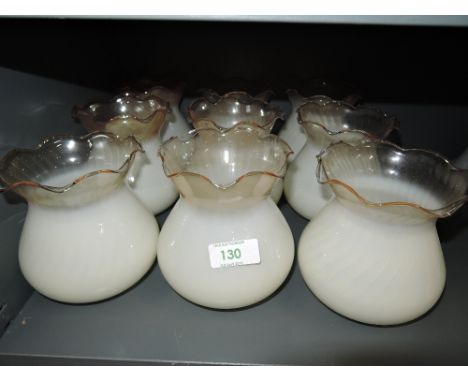 A selection of vintage light shades 