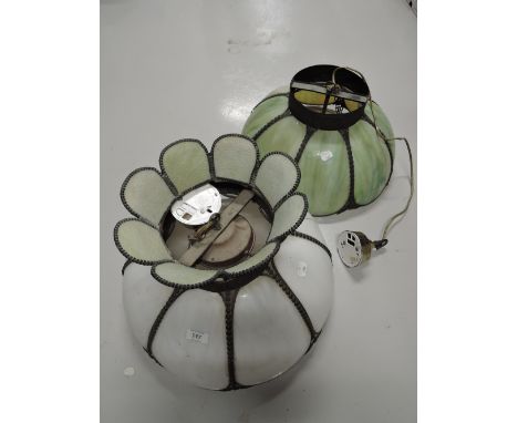 A set of two period style ceiling light shades 