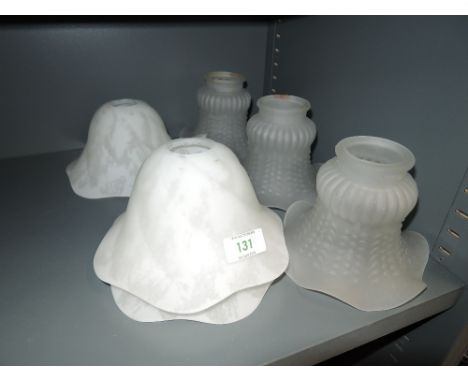 A selection of vintage light shades varying styles