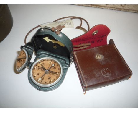 AN ORIGINAL BEZARD MILITARY COMPASS IN A LEATHER CASE