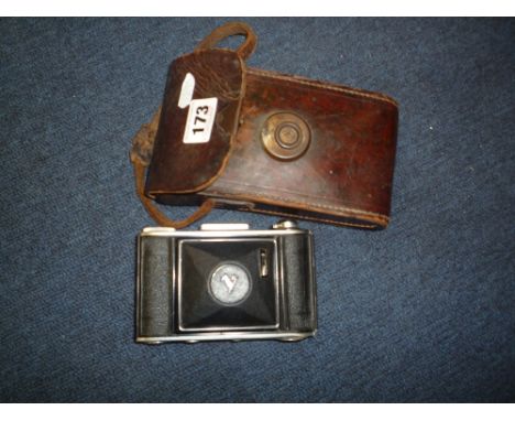 A VOIGTLANDER BESSA 46 FOLDING CAMERA, in leather case