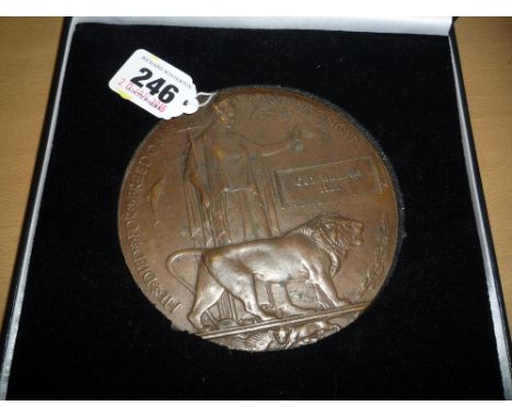 WWI MEMORIAL DEATH PLAQUE, named to Guy William Hill, G.W. Hill Pte 31351 was killed in action 21/10/1918, he served with the
