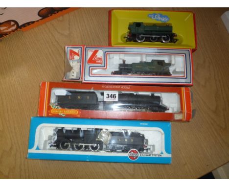 FOUR BOXED OO GAUGE LOCOMOTIVES, to include Hornby Dublo Class 8F Locomotive, No.8073, L.M.S. black livery, code 3 repaint ?,