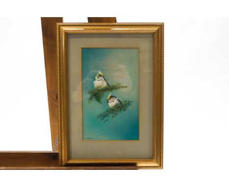 R A Stanger (Contemporary British), Goldcrests, watercolour and bodycolour, signed, 22.5cm x 14cm