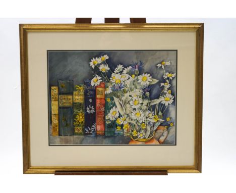 Rosemary Jeanneret, The Book Shelf, watercolour and body colour, signed lower right, 41cm x 54cm